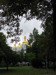 28224 Golden domes of St. Michael's Golden-Domed Cathedral through trees.jpg